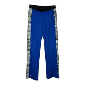 Champion Women's Straight Leg‎ Pants Blue Gray Camo Athletic Pants Size Small